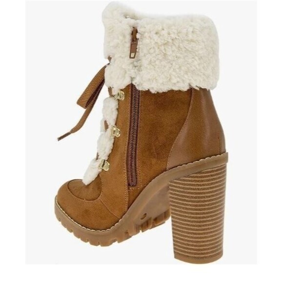 BCBGeneration Paloma Ankle Boot NWOB Fashion Brown Suede Sherpa Lining Womens 9 - Picture 7 of 12